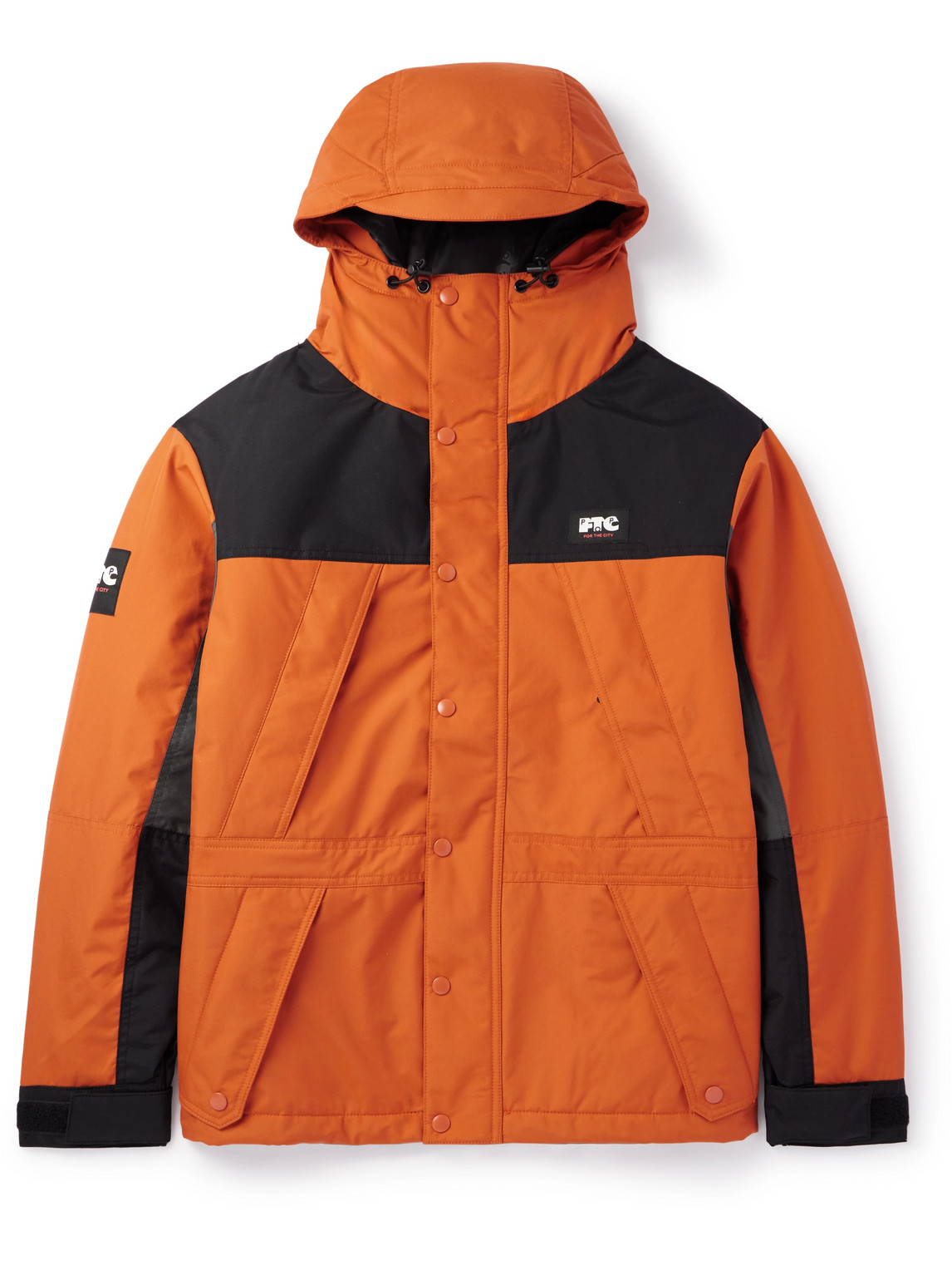 Pop Trading Company - FTC Skateboarding Logo-Appliquéd Colour-Block Shell Hooded Jacket - Men - Orange - L von Pop Trading Company