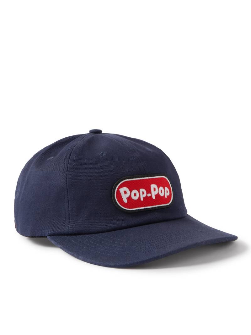 POP TRADING COMPANY - Logo-Appliquéd Cotton-Blend Twill Baseball Cap - Men - Blue von POP TRADING COMPANY