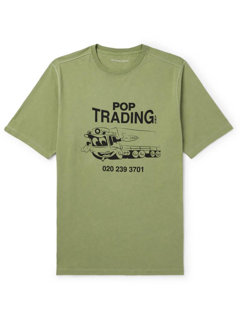 Pop Trading Company - Logo-Print Cotton-Jersey T-Shirt - Men - Green - M von Pop Trading Company