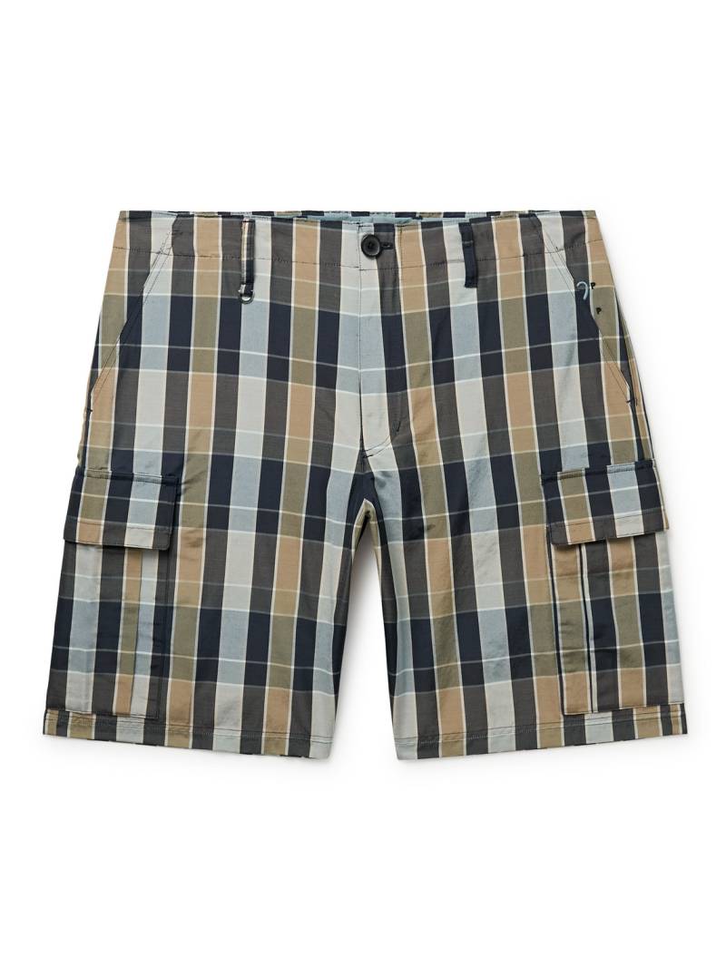 POP TRADING COMPANY - Paul Smith Combat Straight-Leg Checked Woven Cargo Shorts - Men - Gray - S von POP TRADING COMPANY