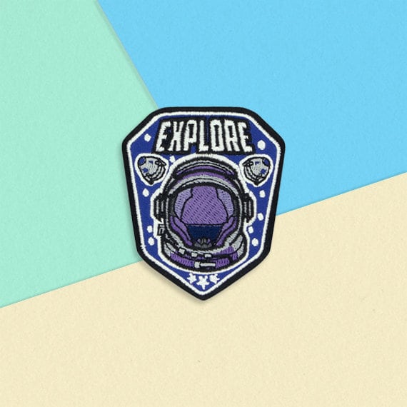 Astronaut Erkunden Aufnäher von PopArtUKShop