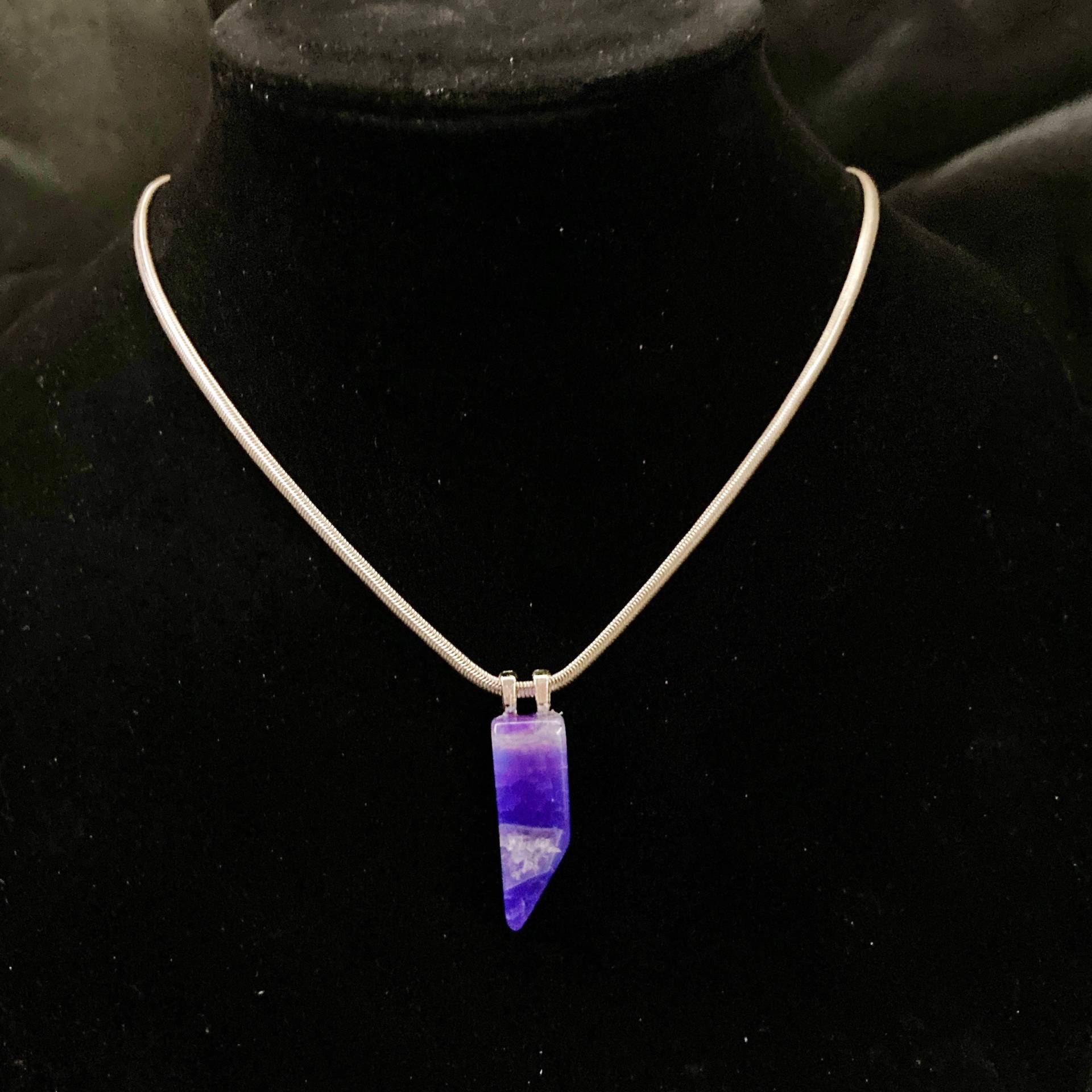 Amethyst Halskette, Anhänger, Schmuck, Quarz Violett Quarz, Blau von PopBangBoom