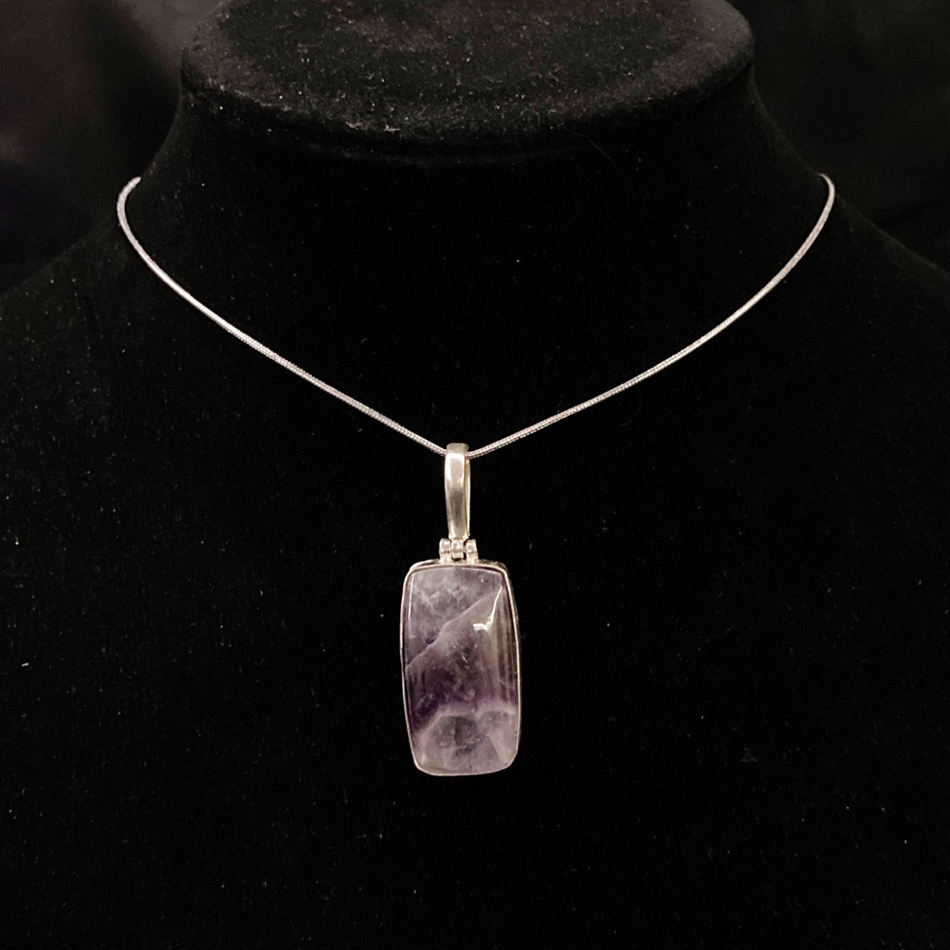 Amethyst Halskette, Anhänger, Schmuck, Quarz Violetter Quarz, Silber Lünette von PopBangBoom