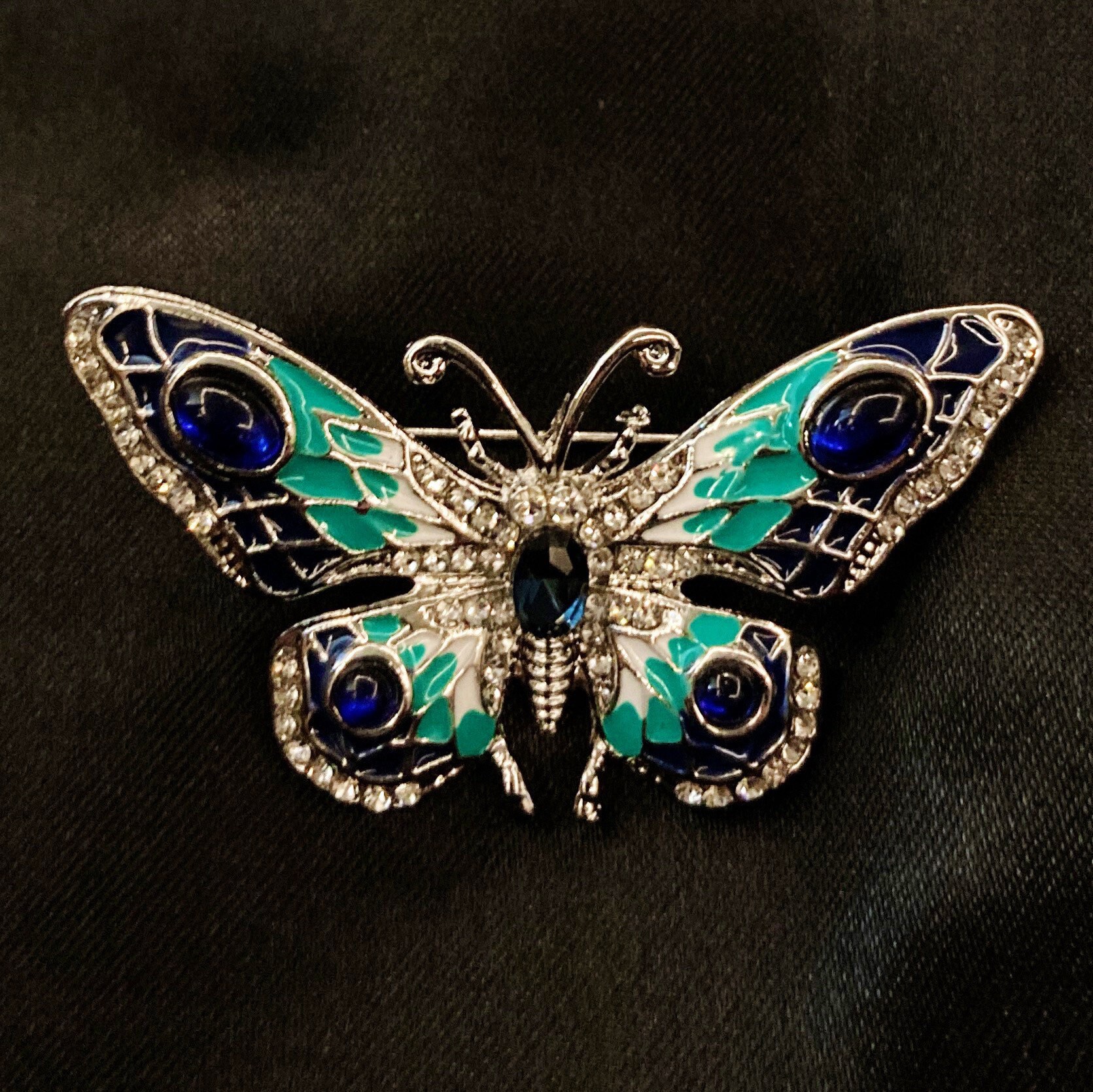 Blau Grün Weiß, Schmuck Schmetterling, Schmetterling Brosche, Anstecknadel, Funkelnder von PopBangBoom