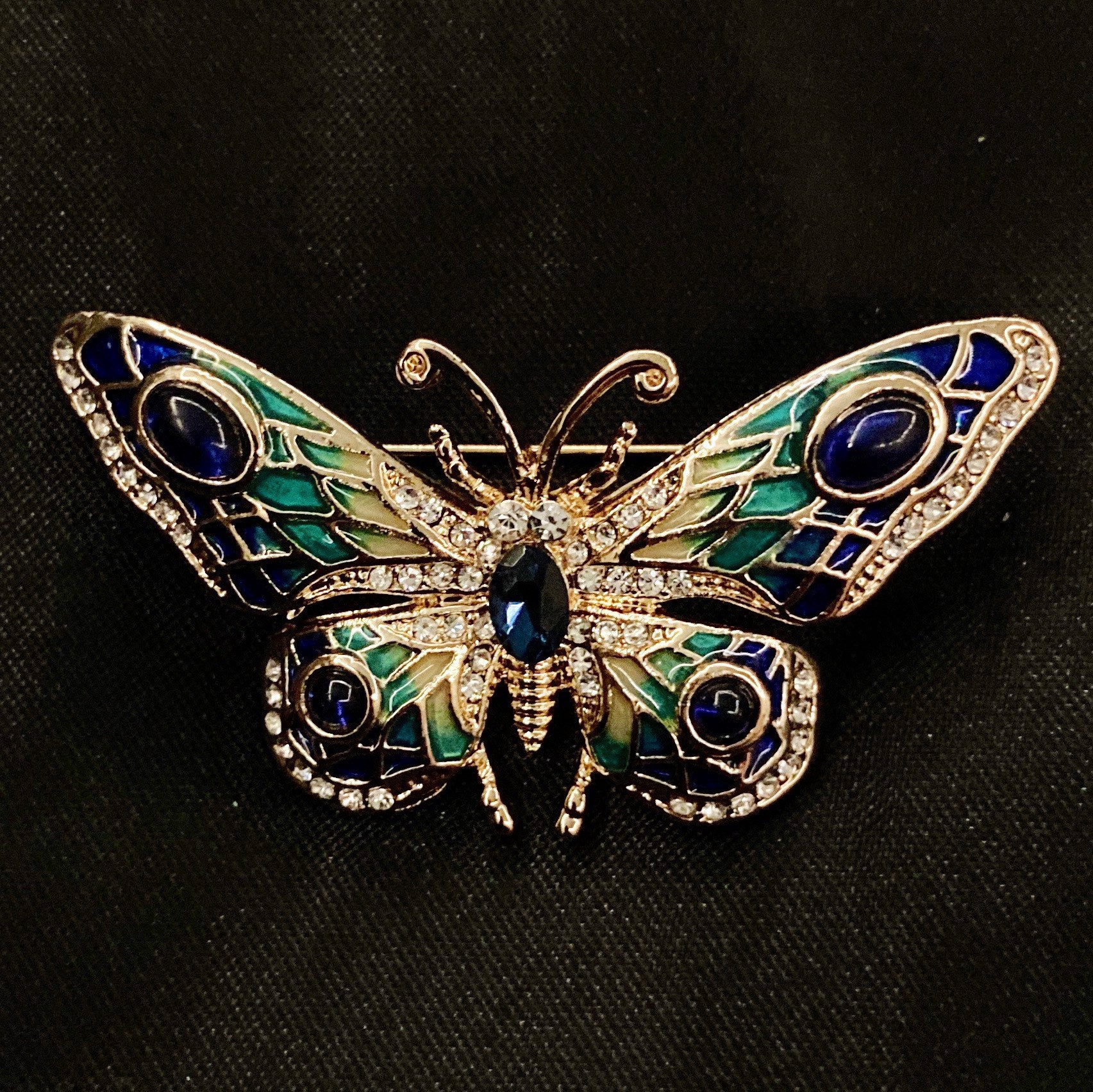 Blau Grün Weiß, Schmuck Schmetterling, Schmetterling Brosche, Anstecknadel, Funkelnder von PopBangBoom