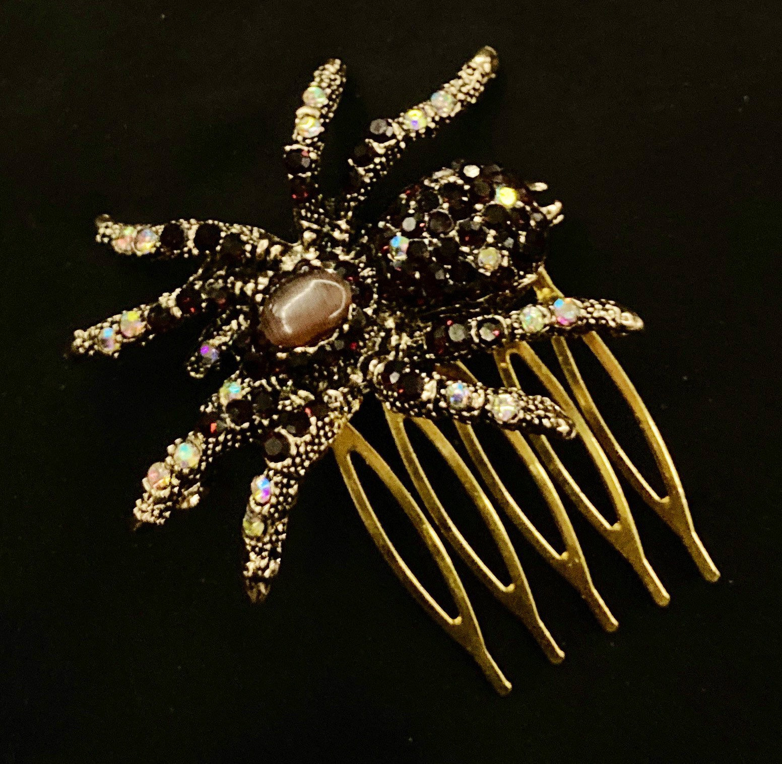 Gold Spinne, Spinne Haarkamm, Goth Schmuck, Arachnid Entomologie Schwarze von PopBangBoom