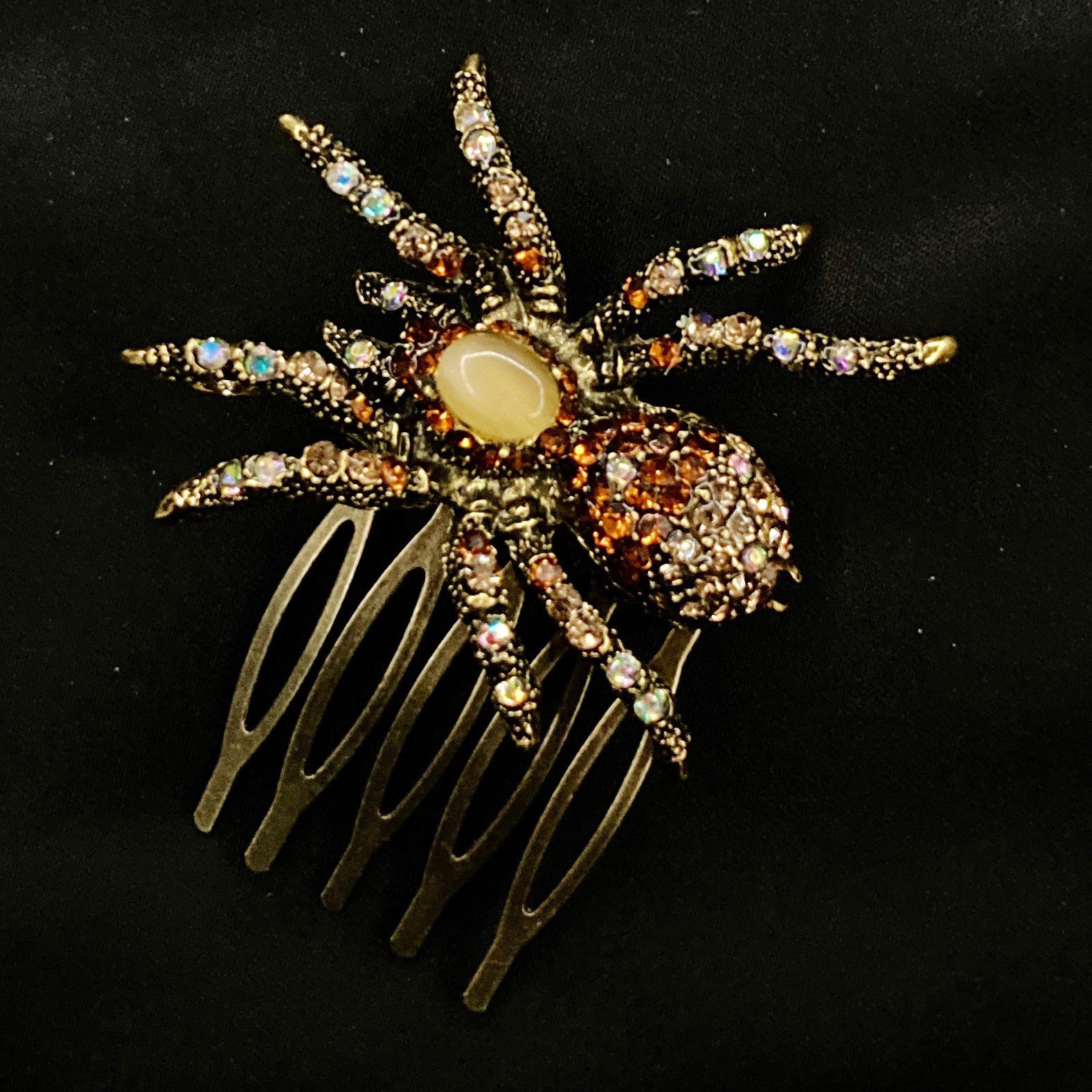 Gold Spinne, Spinnen Haarkamm, Goth Schmuck, Spinnentier Entomologie Braune Spinne von PopBangBoom