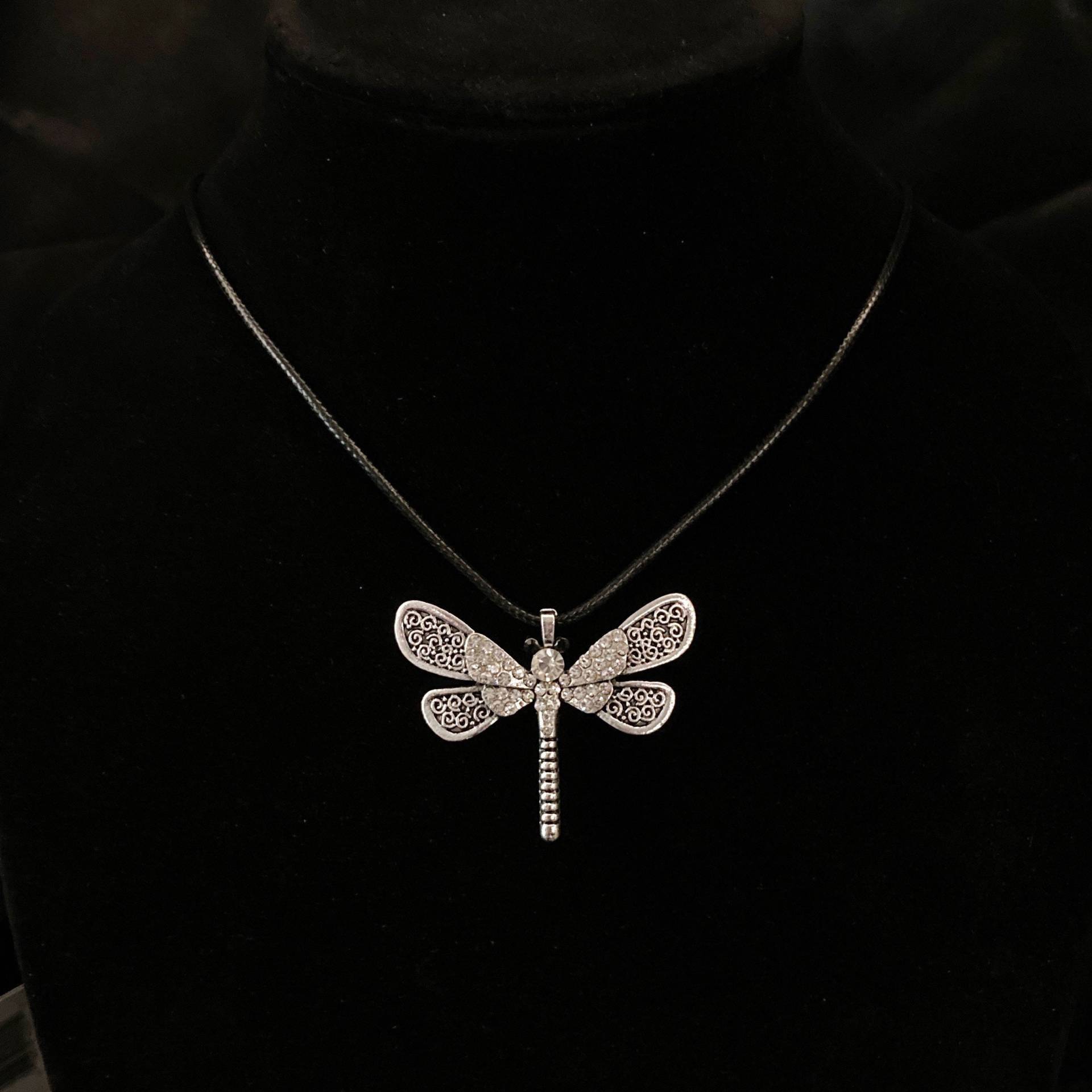 Libelle Halskette, Silber Libelle, Funkelnde Insekt Anhänger, Schmuck, Schmuck von PopBangBoom
