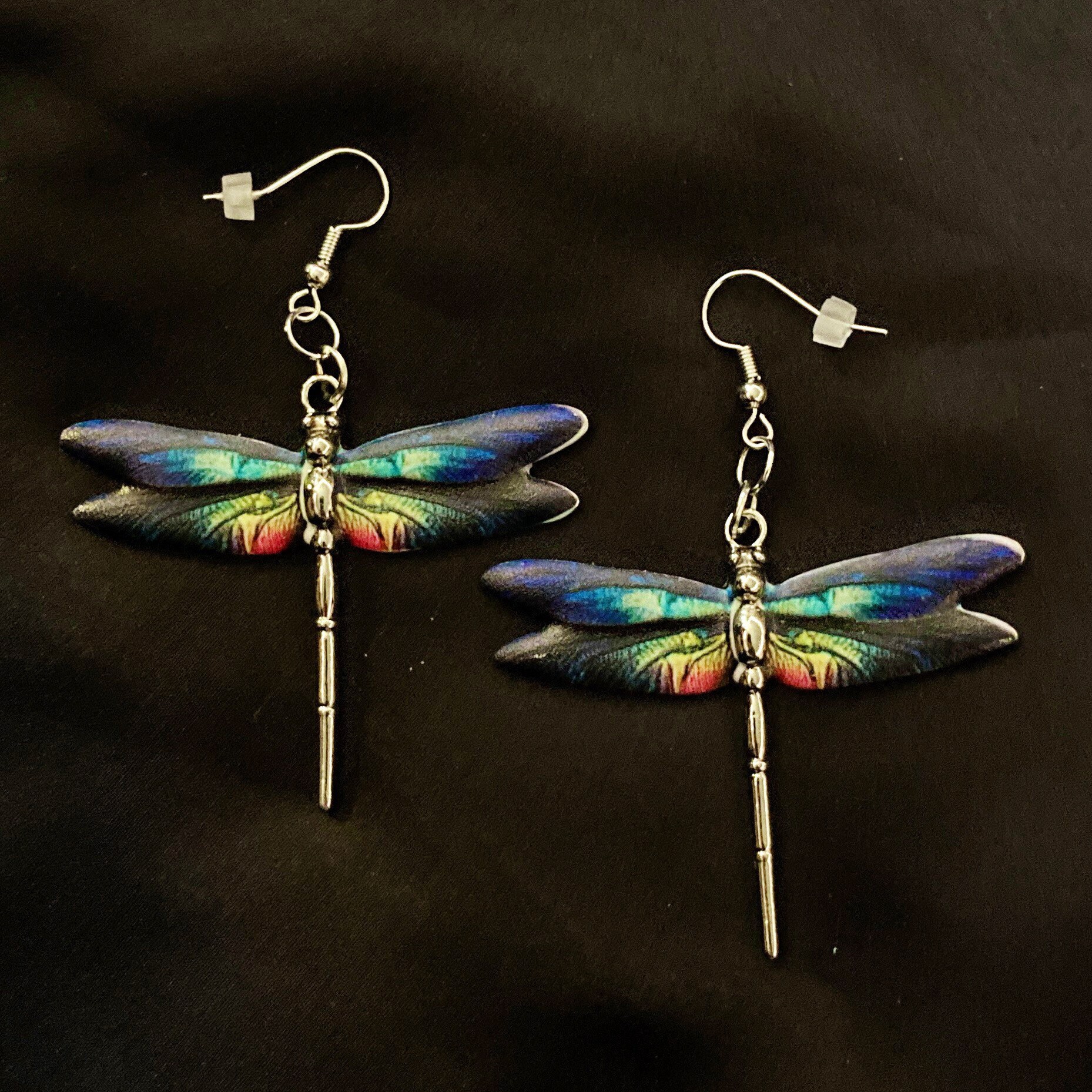 Libelle Schmuck, Libellen Ohrringe, Flügel, Flügel Regenbogen Insekt Ohrringe von PopBangBoom