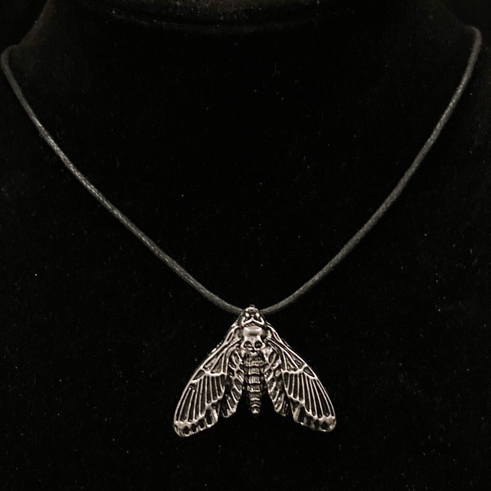 Silber Motte, Motten Halskette, Schmetterling, Schmetterling Schädel Schmuck, Insekt von PopBangBoom