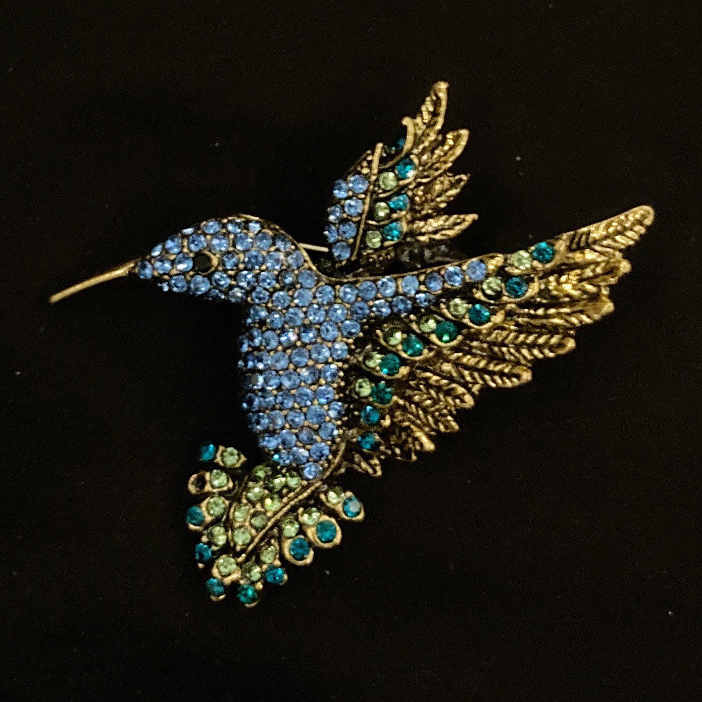 Vogel Brosche, Kolibri, Blauer Kolibri Flügel Anstecker, Funkelnder von PopBangBoom