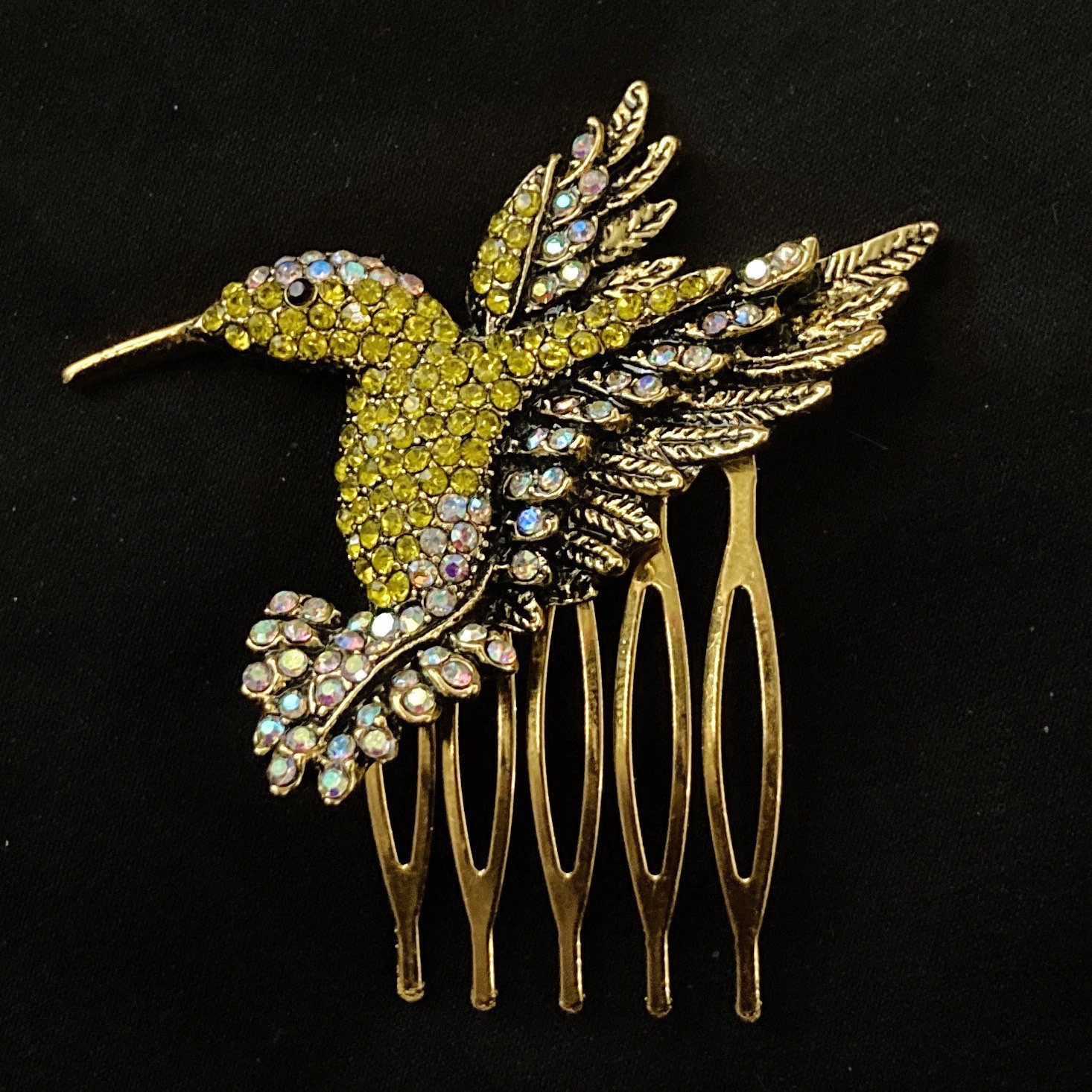 Vogel Haarkamm, Kolibri, Kolibri Haar, Gold Vogelkamm, Gelber von PopBangBoom