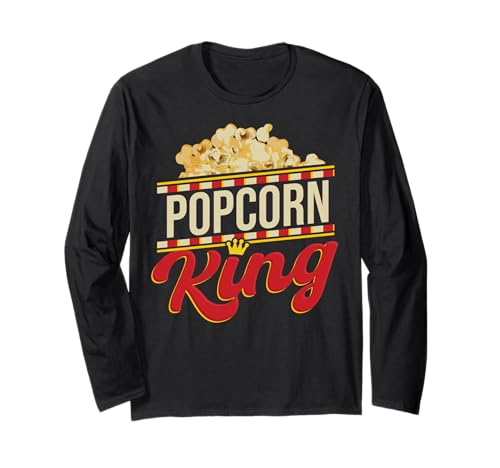 Popcorn King Movie Snack Maiskern Lebensmittelliebhaber Männer Frauen Langarmshirt von Popcorn King Movie Popcorn Lovers Funny Humor