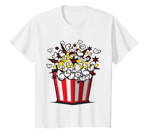 Kinder Popcorn Karneval Kostüm Kinder Fasching Halloween Pop Corn T-Shirt von Popcorn Oberteil Coole Verkleidung Als Geschenk