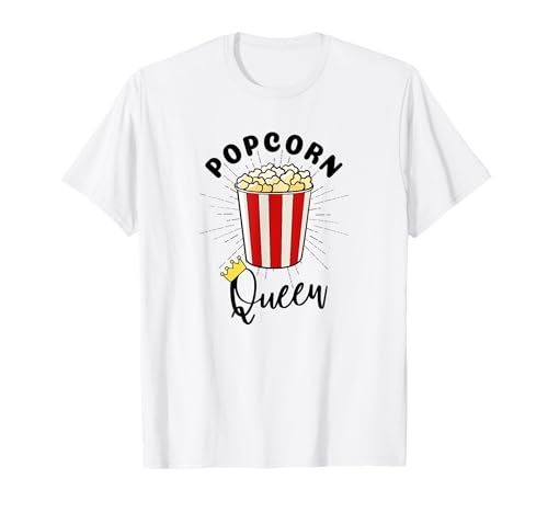 Popcorn T-Shirt - Popcorn Kostüm Damen Popcorn Queen T-Shirt von Popcorn Shirts & Kino Geschenke