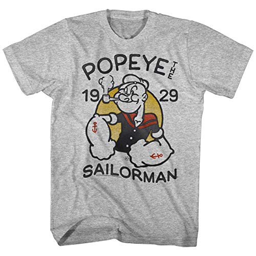 Popeye - - Herren Old Tat T-Shirt, X-Large, Gray Heather von Popeye