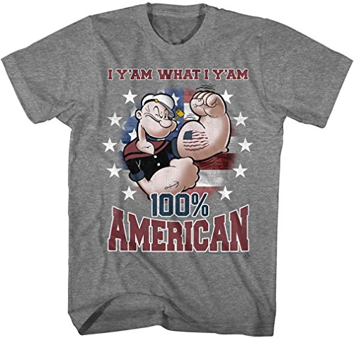 Popeye - - Männer Yam American T-Shirt, X-Large, Graphite Heather von Popeye