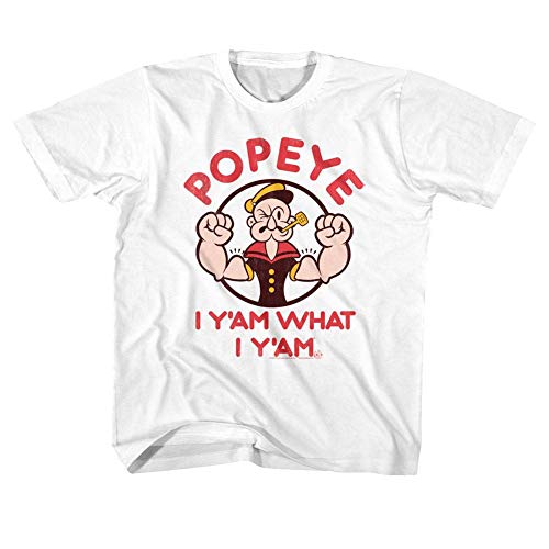 Popeye - Unisex-Kind Yam T-Shirt, X-Small (5-6), White von Popeye