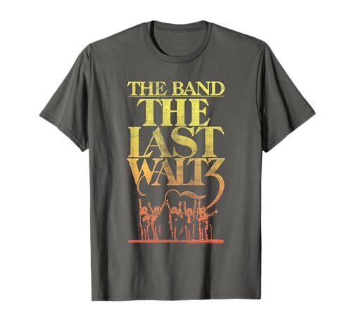 Popfunk THE BAND THE LAST WALTZ T-Shirt Damen Grau S Klassisch geschnitten Doppelt genähter Saum Kurzarm Crew-Ausschnitt von Popfunk