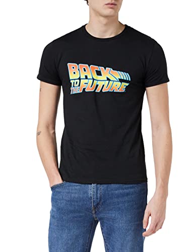 Back to The Future Movie Logo T Shirt, Adultes, S-5XL, Schwarz, Offizielle Handelsware von Popgear