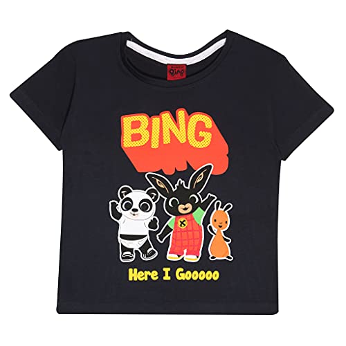 Bing Gruppe Here I Go T Shirt, Kinder, 80-122, Schwarz, Offizielle Handelsware von Popgear
