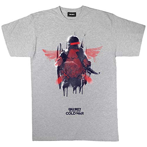 Call of Duty Black Ops Cold War Winged Soldier T Shirt, Adultes, S-5XL, Heather Grey, Offizielle Handelsware von Popgear