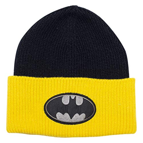 DC Comics Batman Gresycale Classic Logo Mütze, Kinder, One Size, Schwarz Gelb, Offizielle Handelsware von Popgear