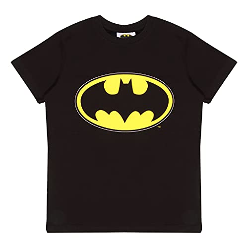 DC Comics Batman Klassisches Logo T Shirt, Kinder, 104-182, Schwarz, Offizielle Handelsware von Popgear