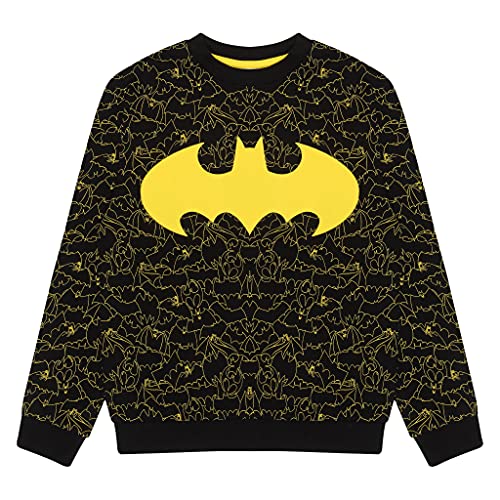 DC Comics Batman Logo Jungen Crewneck Sweatshirt. Schwarz 104 von Popgear