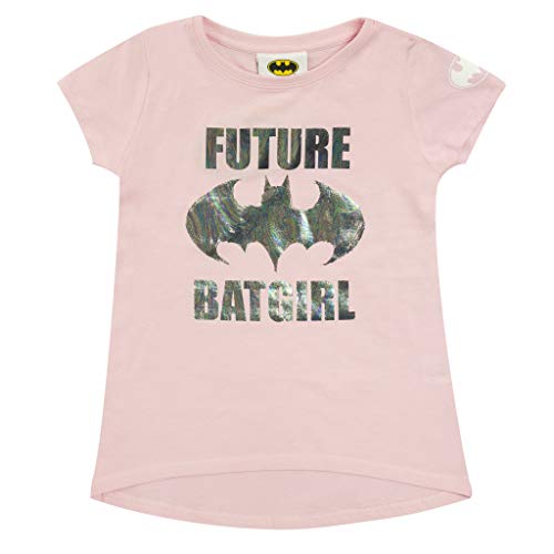 DC Comics Batman Zukunft Batgirl T Shirt, Mädchen, 116-134, Baby-Rosa Heather, Offizielle Handelsware von Popgear