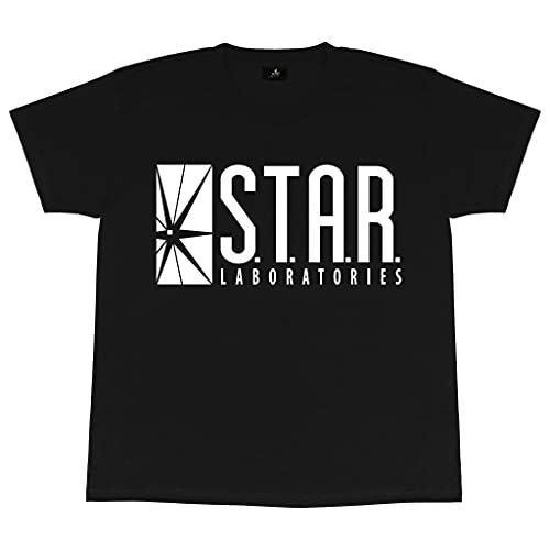 DC Comics Das Flash-STAR Labs Logo Mädchen-T-Shirt Schwarz 146 | Geschenkidee für Mädchen, Superheld Top von Popgear