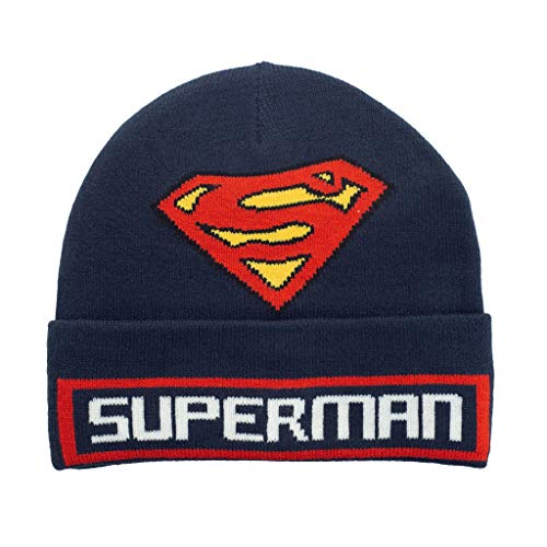 DC Comics Superman Super Mütze, Kinder, One Size, Blau, Offizielle Handelsware von Popgear