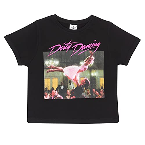 Dirty Dancing Der Lift Kruppiertes T Shirt, Mädchen, 140-182, Schwarz, Offizielle Handelsware von Popgear