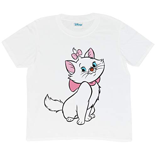 Disney Aristocats Marie Mädchen-T-Shirt Weiß 104 | Geschenkidee für Mädchen, Mädchen Mode Top, Klassische Karikatur von Popgear