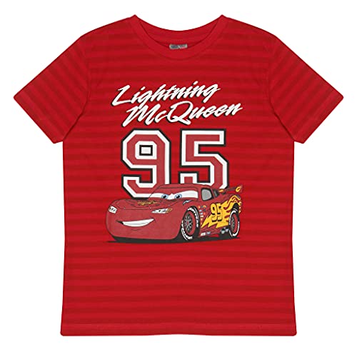 Disney Cars Lightning McQueen T Shirt, Kinder, 80-134, Rot, Offizielle Handelsware von Popgear