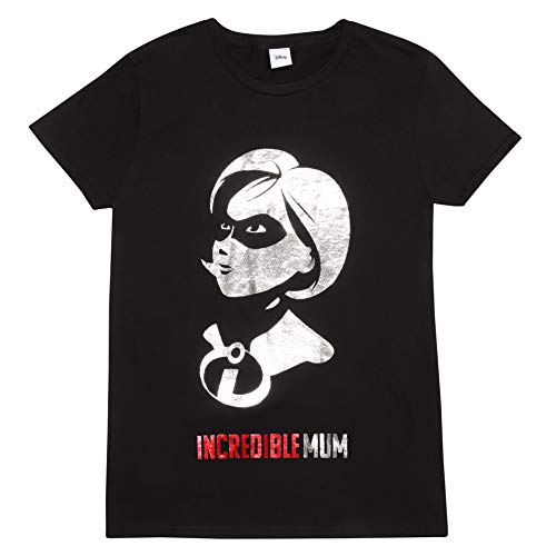 Disney Elastigirl Unglaubliche Mama Freund Fit T Shirt, Damen, S-5XL, Schwarz, Offizielle Handelsware von Popgear