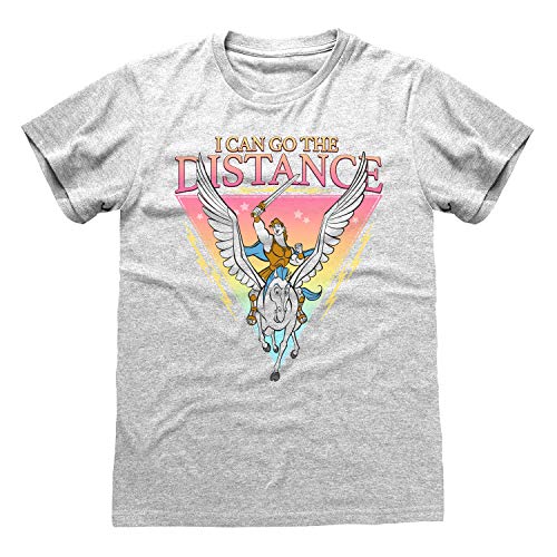 Disney Hercules Go The Distance T Shirt, Adultes, S-5XL, Heather Grey, Offizielle Handelsware von Popgear