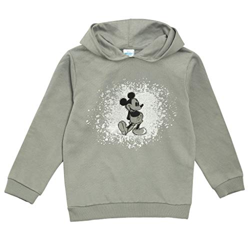 Disney Mickey Glitter Pose Kapuzenpullover, Mädchen, 116-170, Heather Grey, Offizielle Handelsware von Popgear