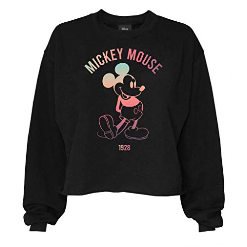 Disney Mickey Mouse 1928 Kruppiertes Sweatshirt, Damen, S-XL, Schwarz, Offizielle Handelsware von Popgear