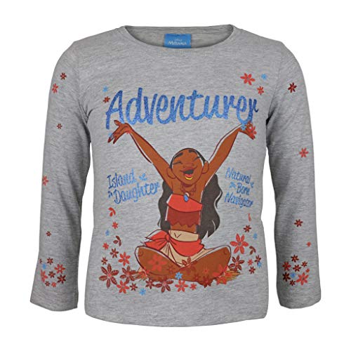 Disney Moana Adventurer Crewneck Pullover, Mädchen, 104-176, Heather Grey, Offizielle Handelsware von Popgear