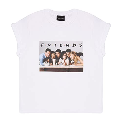 Friends Milkshakes Kruppiertes T Shirt, Mädchen, 128-176, Weiß, Offizielle Handelsware von Popgear