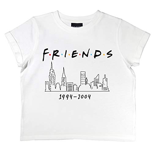 Friends NYC Termine Kruppiertes T Shirt, Mädchen, Weiß, Offizielle Handelsware von Popgear