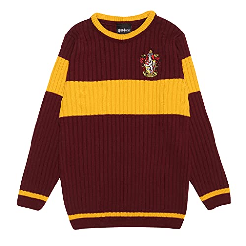 Harry Potter Gryffindor Quidditch Junge Strickpullover Burgund 116 | Geschenkidee für Jungen, Hogwarts Zauberwelt von Popgear