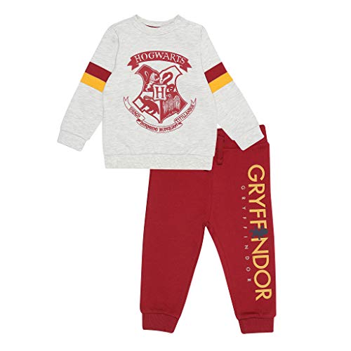 Harry Potter Hogwarts Crest Baby Sweat und Jogger Set Heather Grey 68 | Geschenkidee für Jungen, Baby-Größen, Zauberwelt von Popgear