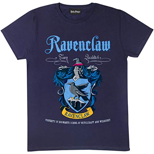 Harry Potter Ravenclaw Crest T Shirt, Adultes, S-2XL, Marine, Offizielle Handelsware von Popgear