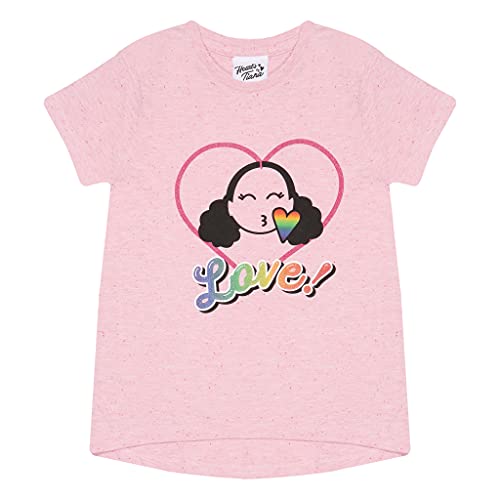 Hearts by Tiana Love T Shirt, Mädchen, 116-164, Baby-Rosa Heather, Offizielle Handelsware von Popgear