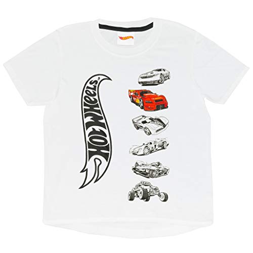 Hot Wheels Stacked Autos T Shirt, Kinder, 80-152, Weiß, Offizielle Handelsware von Popgear