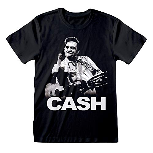 Johnny Cash Finger T Shirt, Adultes, S-5XL, Schwarz, Offizielle Handelsware von Popgear