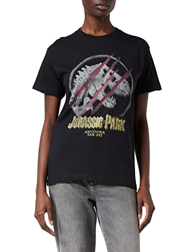 Jurassic World Lost Control Freund Fit T Shirt, Damen, S-2XL, Schwarz, Offizielle Handelsware von Popgear