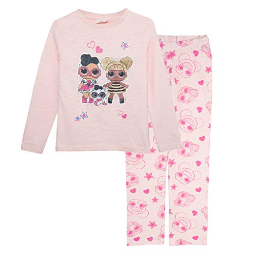 LOL Surprise Dollface and Queen Bee Langer Pyjama, Mädchen, 122-182, Blasses Rosa, Offizielle Handelsware von Popgear